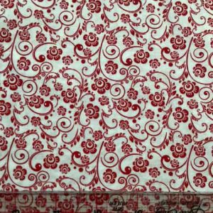 White with red swirl