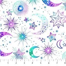 Northcott - cosmic universe white/indigo stars and moon