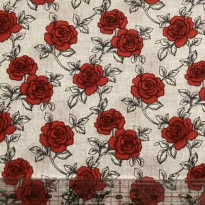 Suzi-Q - Red & Grey floral