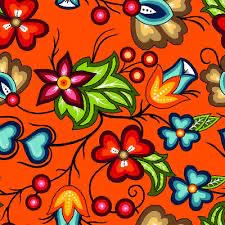 International Textiles - Native Floral 2 Orange