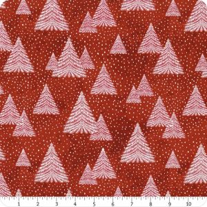 Cador Textiles - snowy tidings red trees