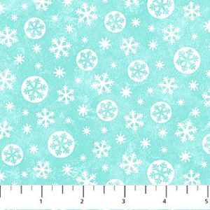 Flannel - Northcott Let it snow teal blue