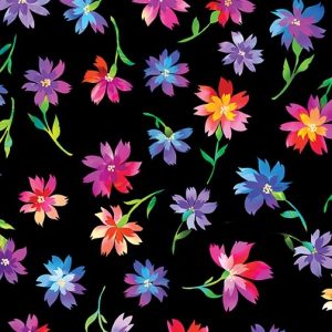Kanvas - luminous blooms black