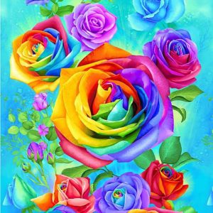 Panel - Rainbow rose