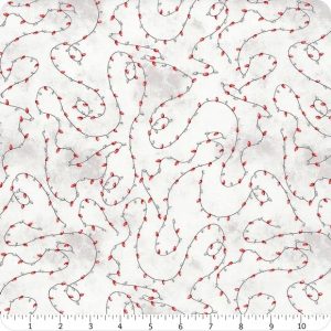 Cador Textiles - snowy tidings lights white