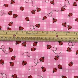 Flannel - pink ladybug flannel