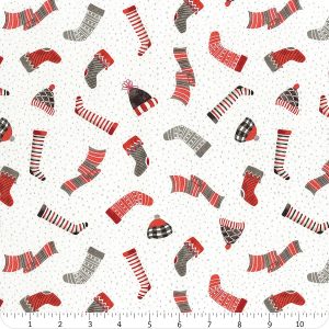 Cador Textiles - snowy tidings stocking grey