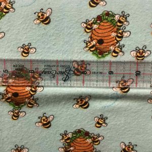 Flannel - light blue bee hive