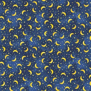 Timeless Treasures - moon & stars navy