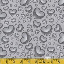 Flannel - Mook Fabrics Gradient Hearts grey