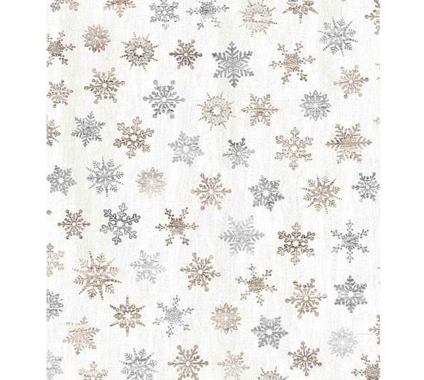Timeless Treasures - holiday cream snowflakes