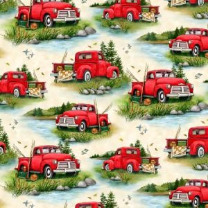 Cador Textiles - down by the lake tan background