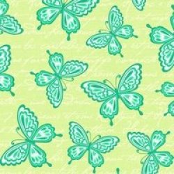 Flannel - Henry Glass Butterfly Kisses green