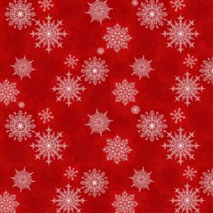 Suzi-Q - holiday lane red/white snowflakes