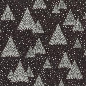 Cador Textiles - snowy tidings black trees