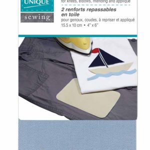 Unique Sewing - 2 iron on drill patches light blue