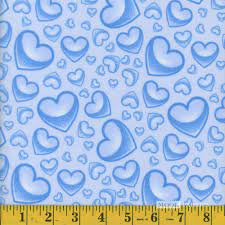 Flannel - Mook Fabrics Gradient Hearts Blue