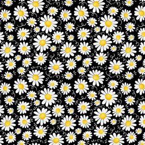 Home is where my honey is - black with white daisies