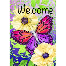 Small double sided glitter flag - beautiful butterfly