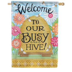 Small double sided flag - Busy hive