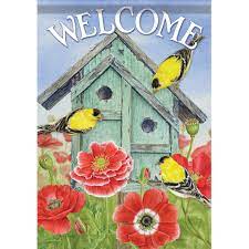 Small double sided flag - Goldfinch gathering