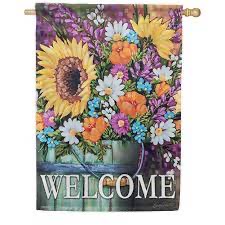 Small double sided flag - Wildflower bucket