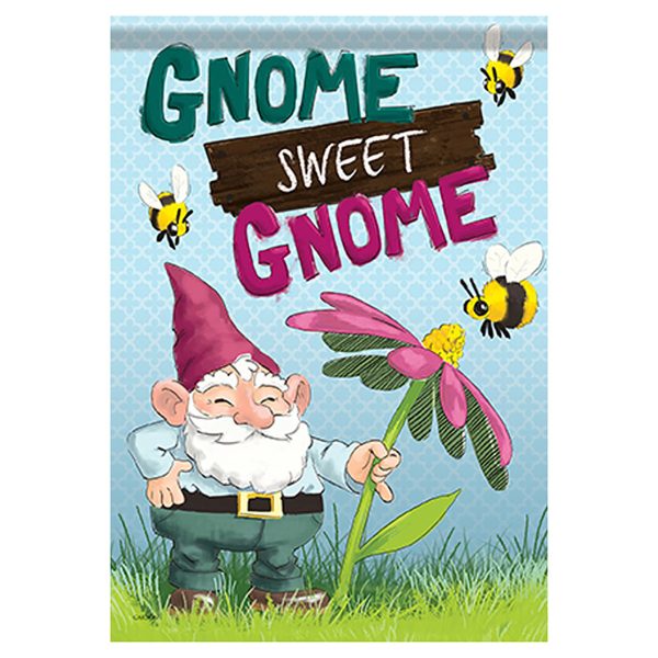 Large double sided flag - gnome sweet gnome