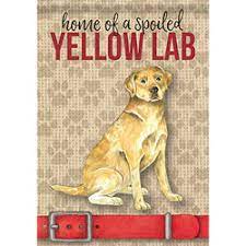 Small double sided flag - Spoiled yellow lab