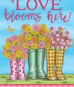 Small double sided flag - Love blooms