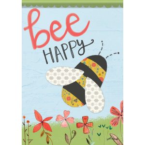 Small double sided flag - Bee happy
