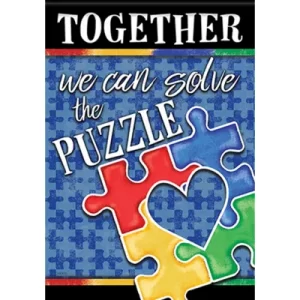 Small double sided flag - autism awareness