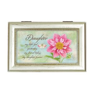 Carson Small Music Box - Daughter (pink flower)