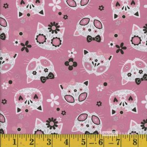 Mook Fabrics - pink sugar cats