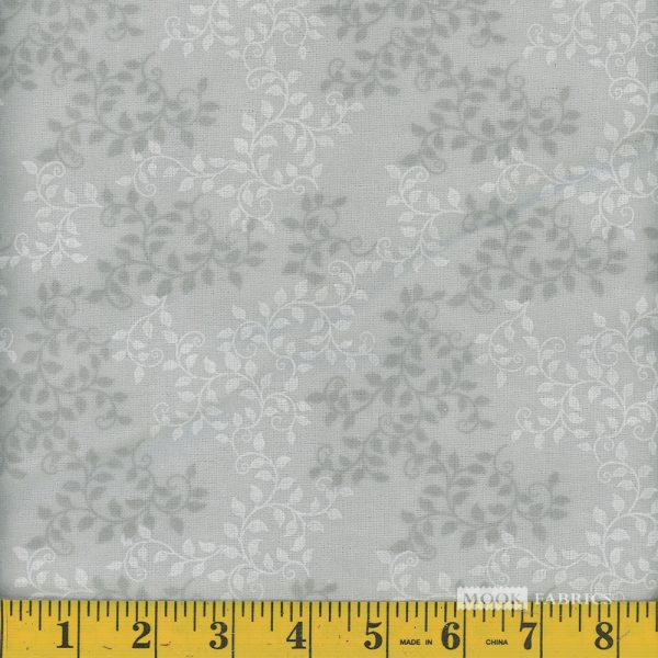 108” Flannel - leaves Vapor blue