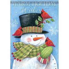 Small double sided flag - Cardinal Hat Snowman