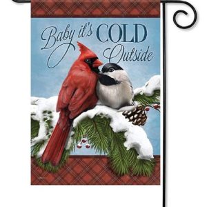 Small double sided flag - Cozy Cardinals