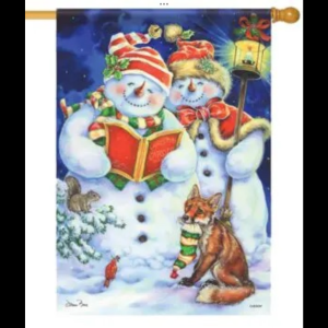 Small double sided flag - Snowy Carols