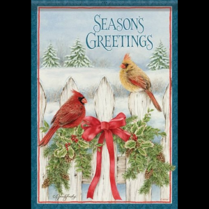 Small double sided flag - Cardinals on Fence