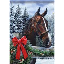 Large double sided flag - Holiday Horse