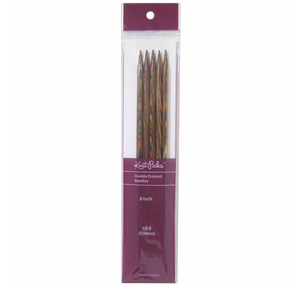 8” 5.5mm Double Pointed Rainbow Wood Knitting Needles
