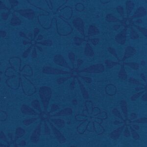 108” flannel flower power blue