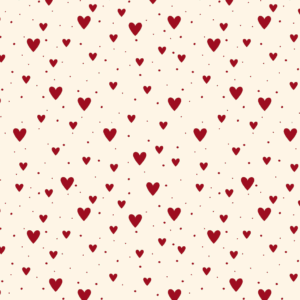 Nordic Noel - cream with red hearts