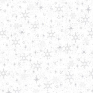 We love Christmas - White silver sparkle snowflakes