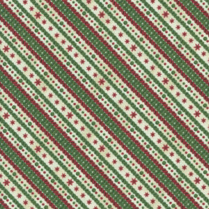 Cador Textiles: Woodland Snowmen - Ticking Stripe Cream